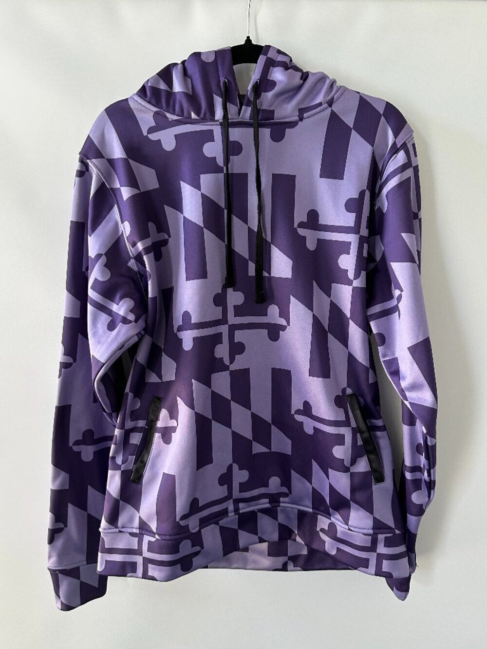 Purple Maryland Flag Design Medium Route One Apparel Fleece Lined Hoodie